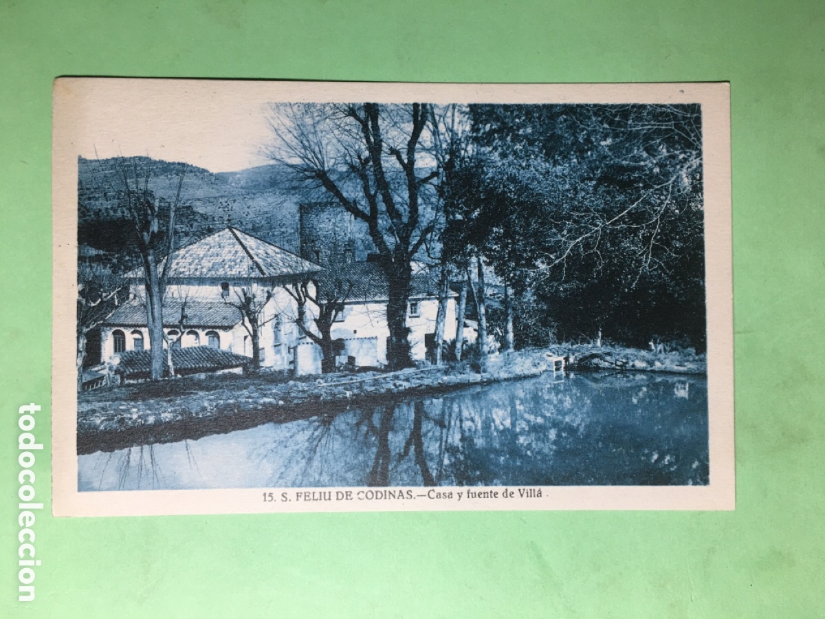 Postales: ANTIGUA B/N ESCRITA S. FELIU DE CODINAS 15 CASA Y FUENTE DE VILL&Aacute; ED. C. NAVARRO R1396