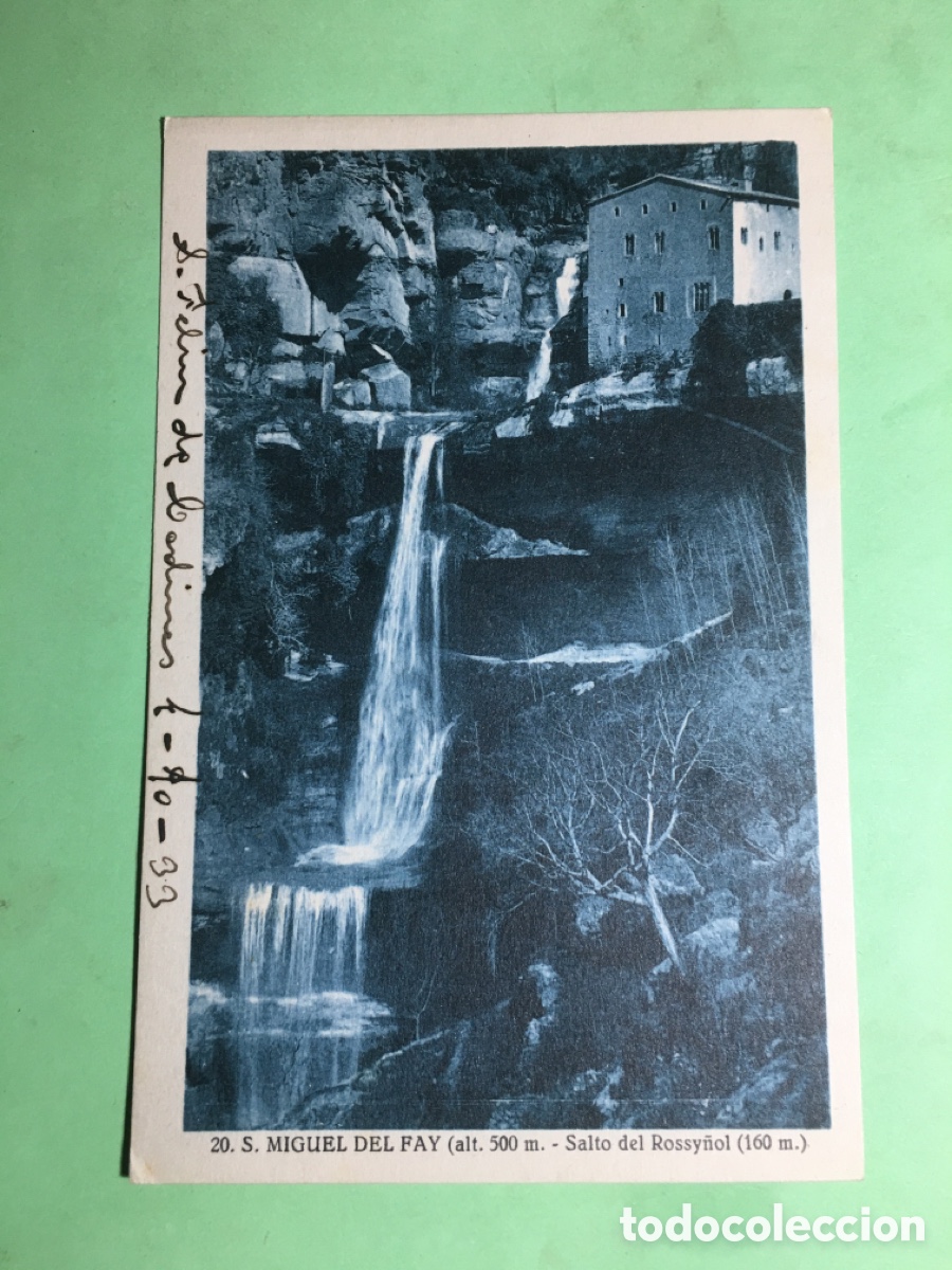 Postales: 1933 4/10 B/N ESCRITA S. MIGUEL DEL FAY 20 SALTO DEL ROSSINYOL ED. NAVARRO R1399