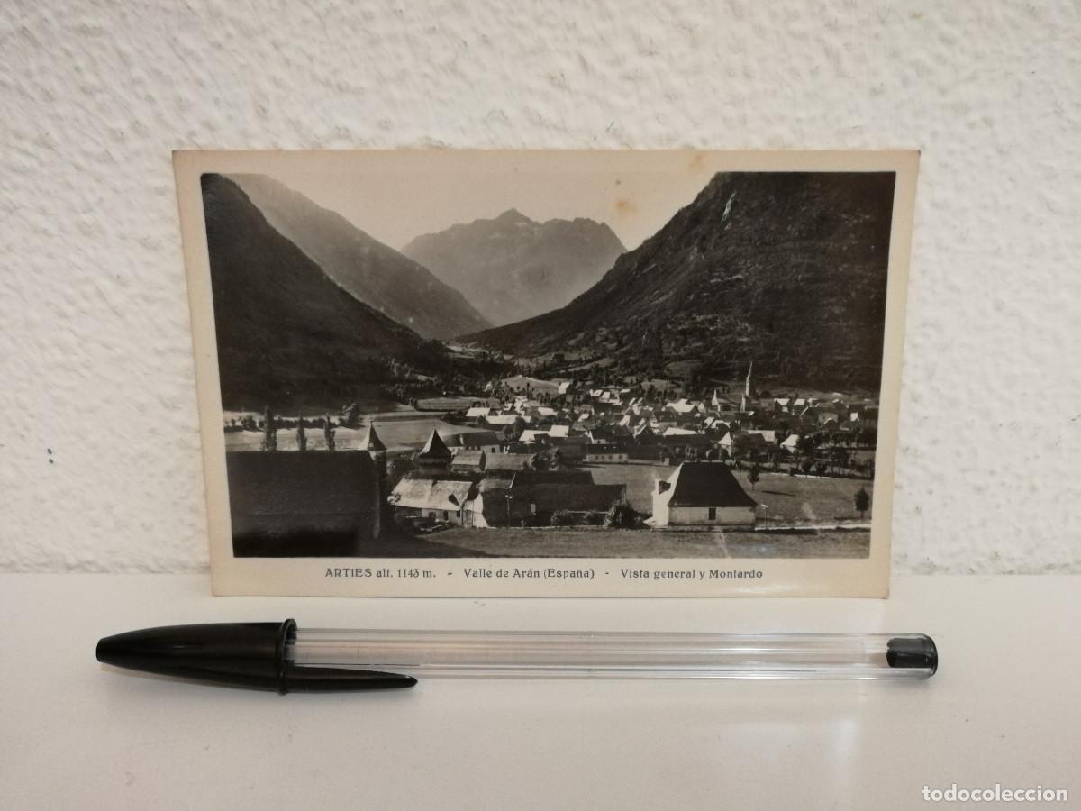 Postales: ANTIGUA POSTAL -10*15- ARTIES VISTA GENERAL Y MONTARDO VALLE DE ARAN - FOTO B/N
