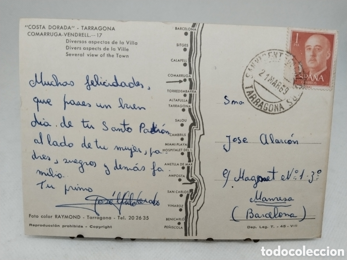 Postales: Postal de Comarruga. Diversos aspectos de la Villa - Foto 2