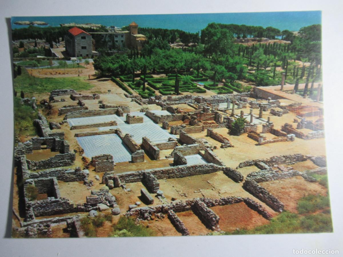 Postkarten: Costa Brava - Vista a&eacute;rea de Casa Romana y del Museo Monogr&aacute;fico de Ampurias al fondo