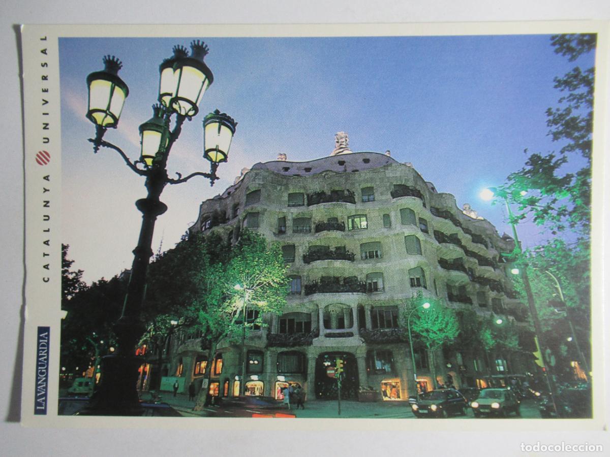 Postales: Barcelona - Eixample. Vista nocturna de la Pedrera - Foto 1