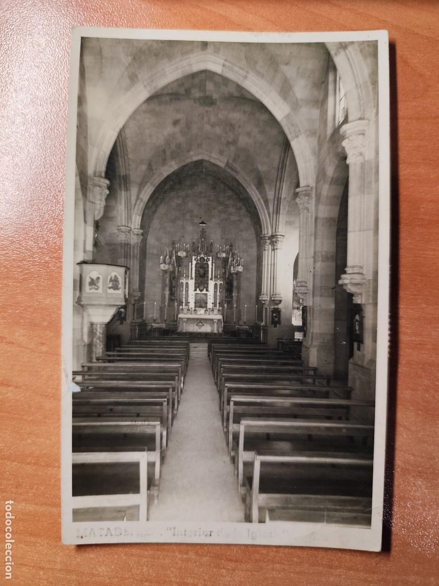 Postales: Matadepera - interior de la iglesia - circulada anys 1940 - Foto 1