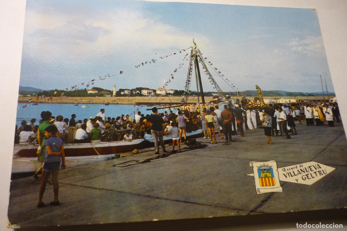 Postales: postal villanueva y geltru,.procesion maritima virgen carmen