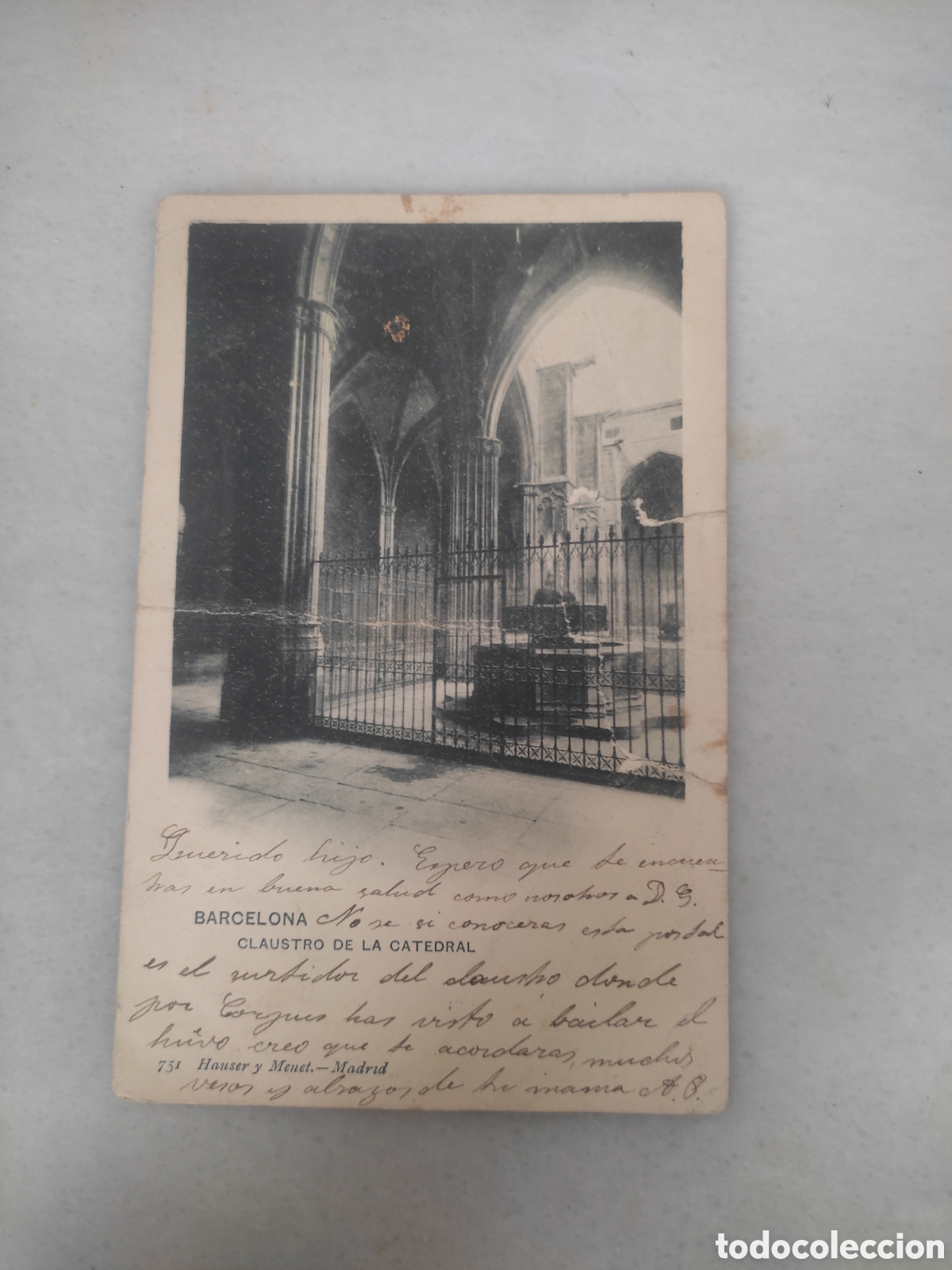 Postales: Postal de Barcelona claustro de la catedral - Foto 1