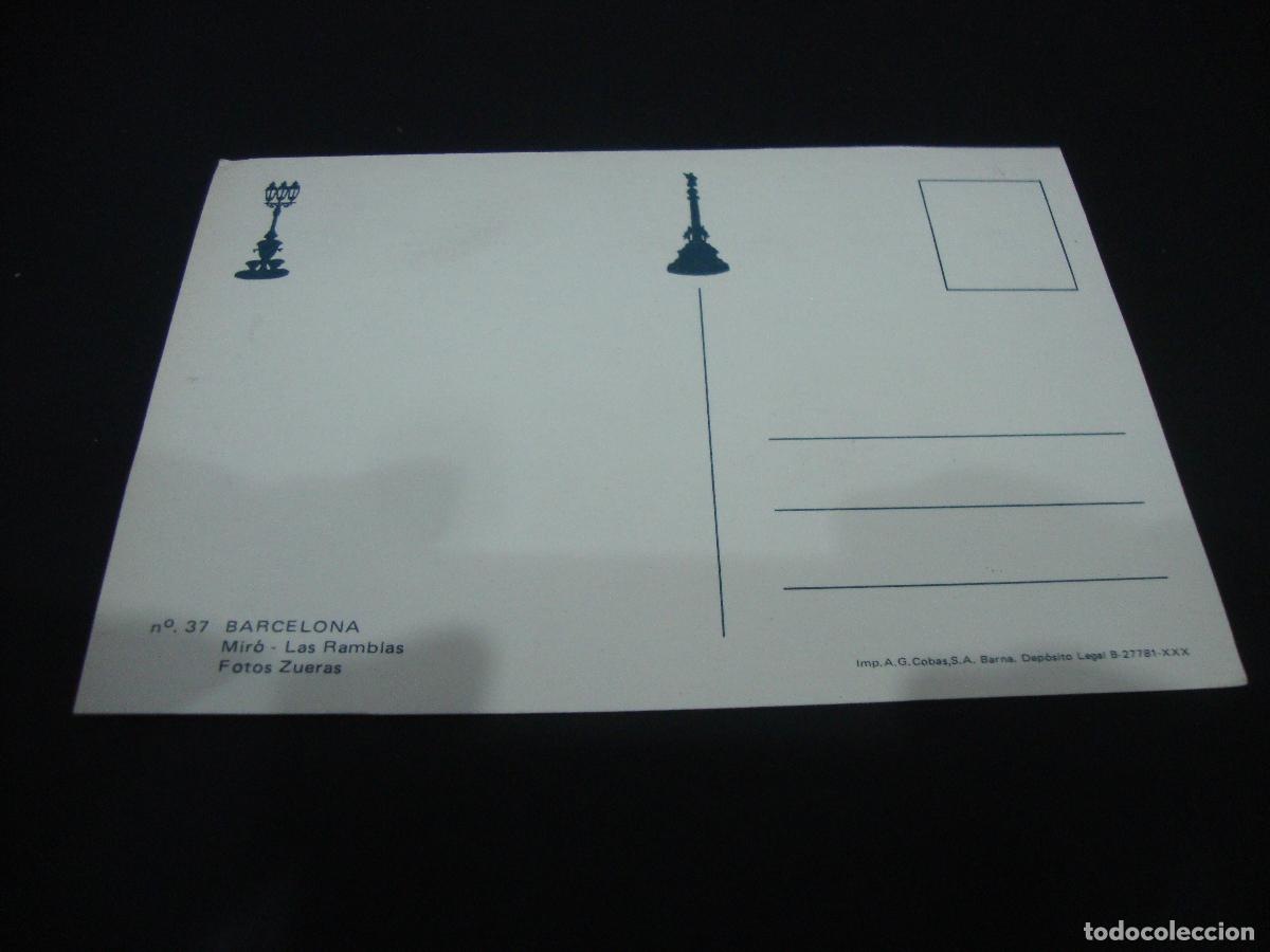 Postales: POSTAL BARCELONA SIN CIRCULAR MIRO LAS RAMBLAS - Foto 2
