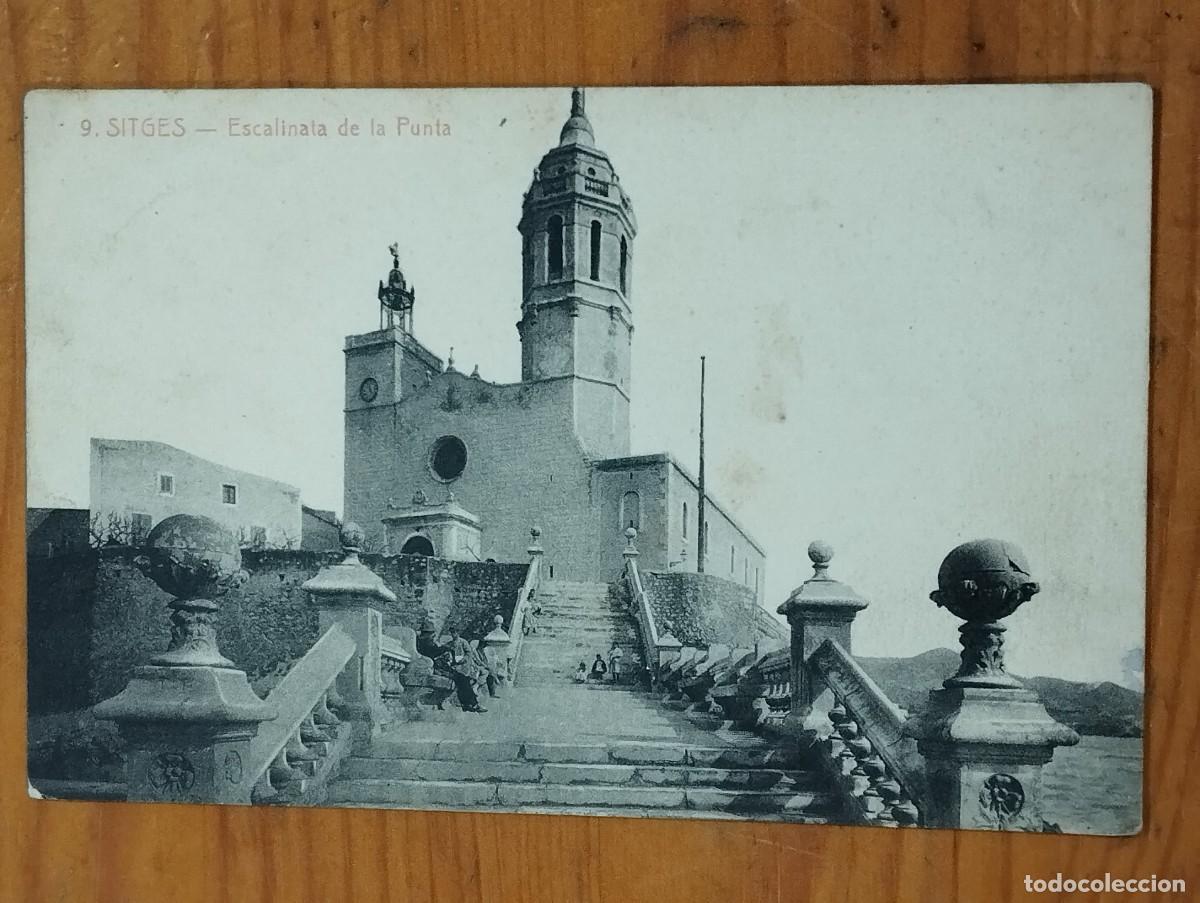 Postales: POSTAL - SITGES. ESCALINATA DE LA PUNTA. - Foto 1
