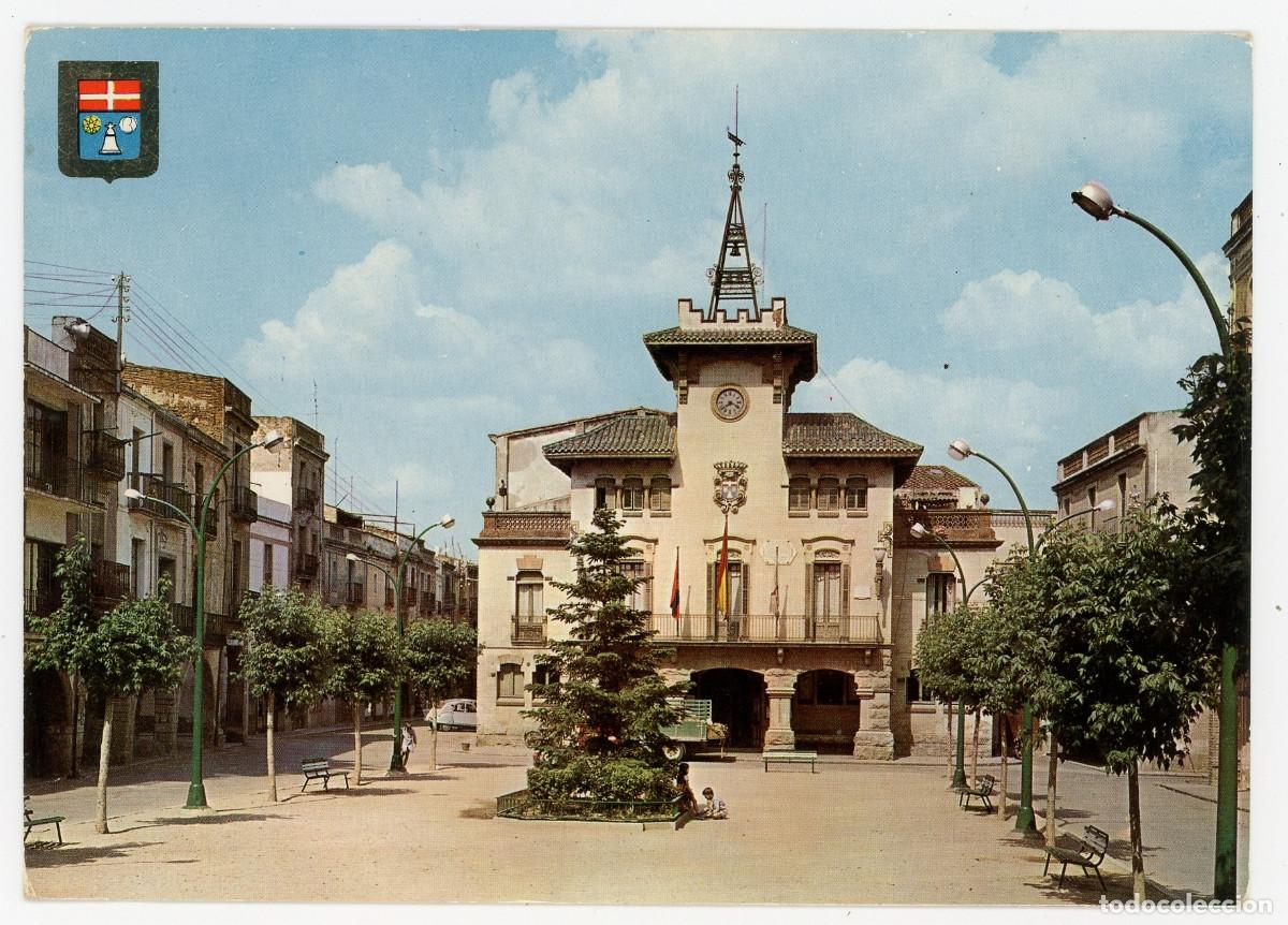 Postkarten: m10195 sant celoni plaza de espa&ntilde;a y ayuntamiento 1968 escudo de oro n&ordm;3562 escrita