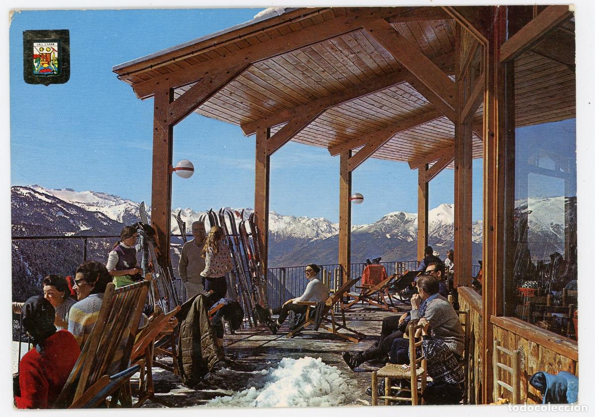 Postais: m10246 baqueira terraza del restaurante y pico aneto al fondo 1969 escudo de oro n&ordm;4904 sc