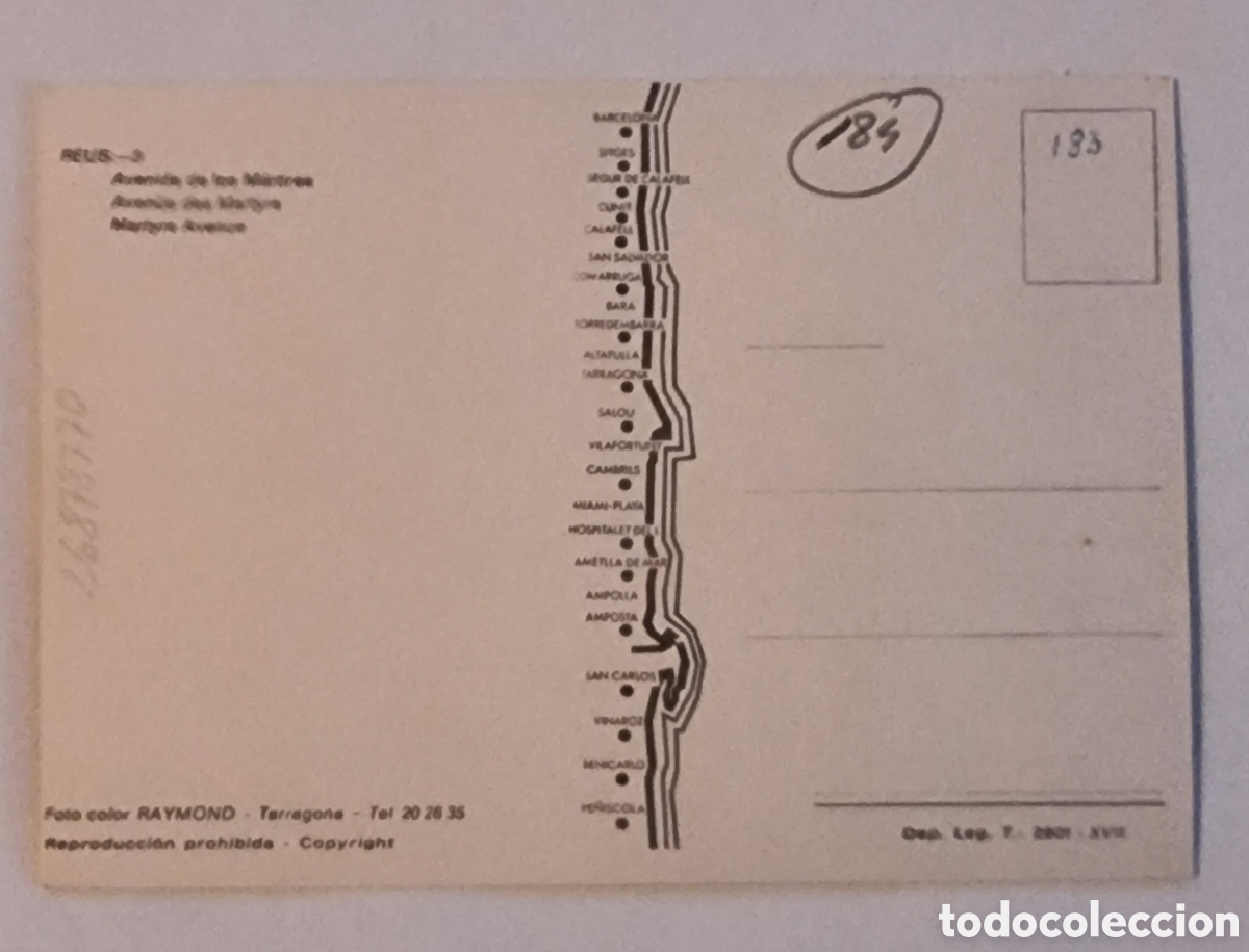 Postales: REUS - POSTALES - Avenida de los Martires - Foto 2