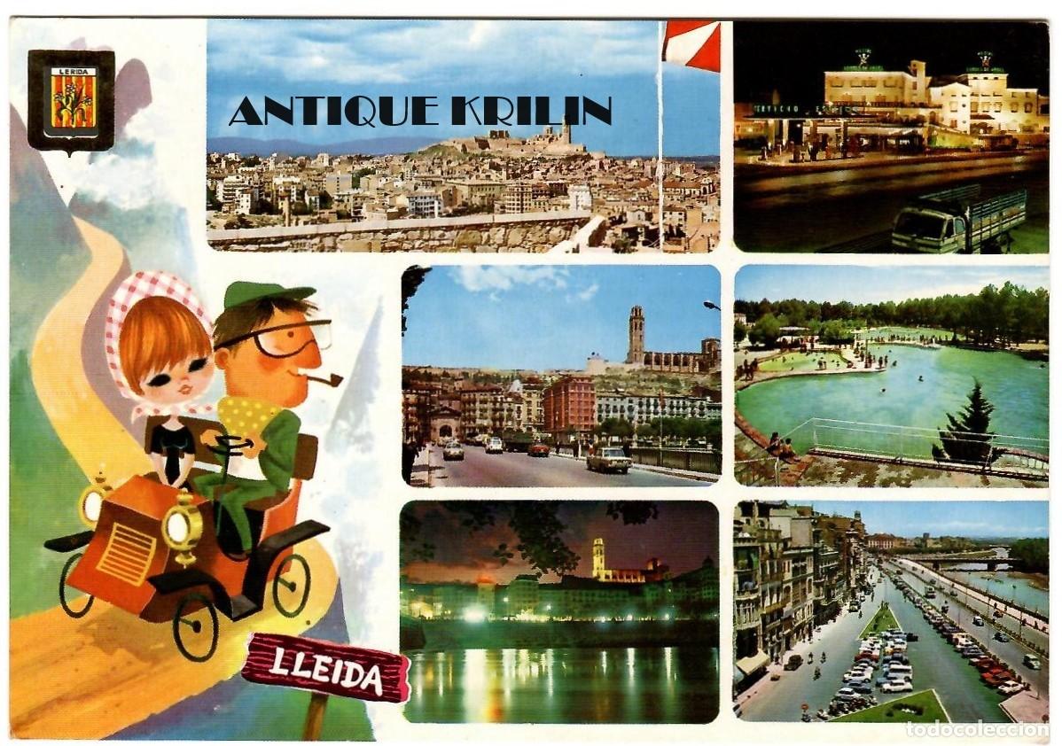 Postales: LERIDA N&ordm; 4862 VARIOS ASPECTOS / EDICION ESCUDO DE ORO / SIN FRANQUEAR PERO ESCRITA DORSO