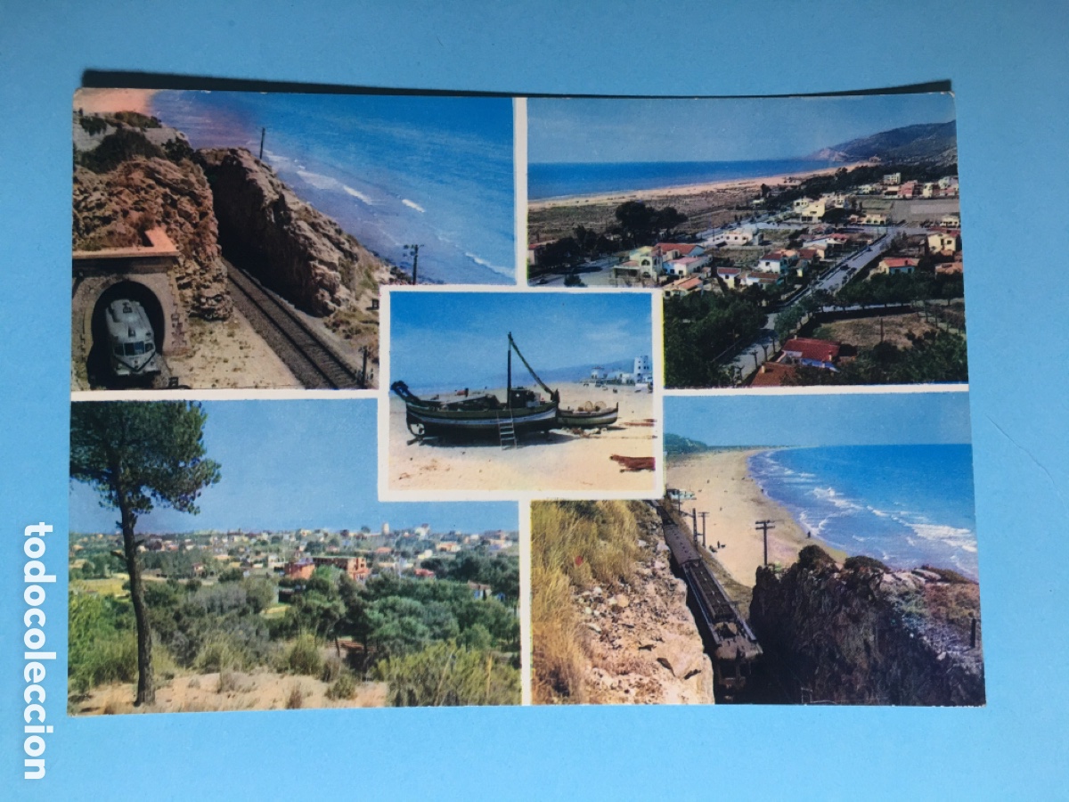 Postales: 1969 circa LOTE 3 COLOR CIRCULADAS CASTELLDEFELS 110, II 247, 413 PLAYA TREN HOTEL REY D JAIME R1563