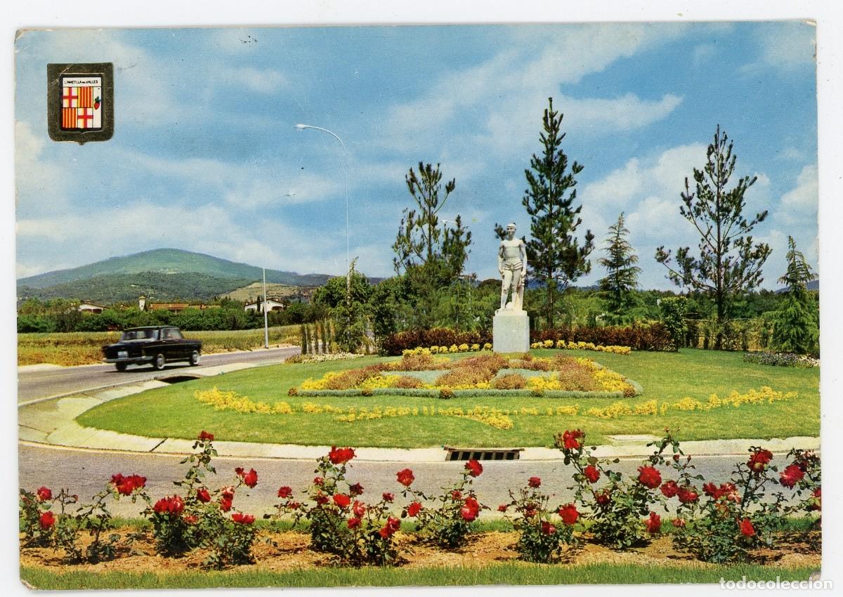 Postales: m10350 Ametlla Del Valles Entrada Por La Autopista 1966 Escudo De Oro N&ordm;2724 circulada seat 1500