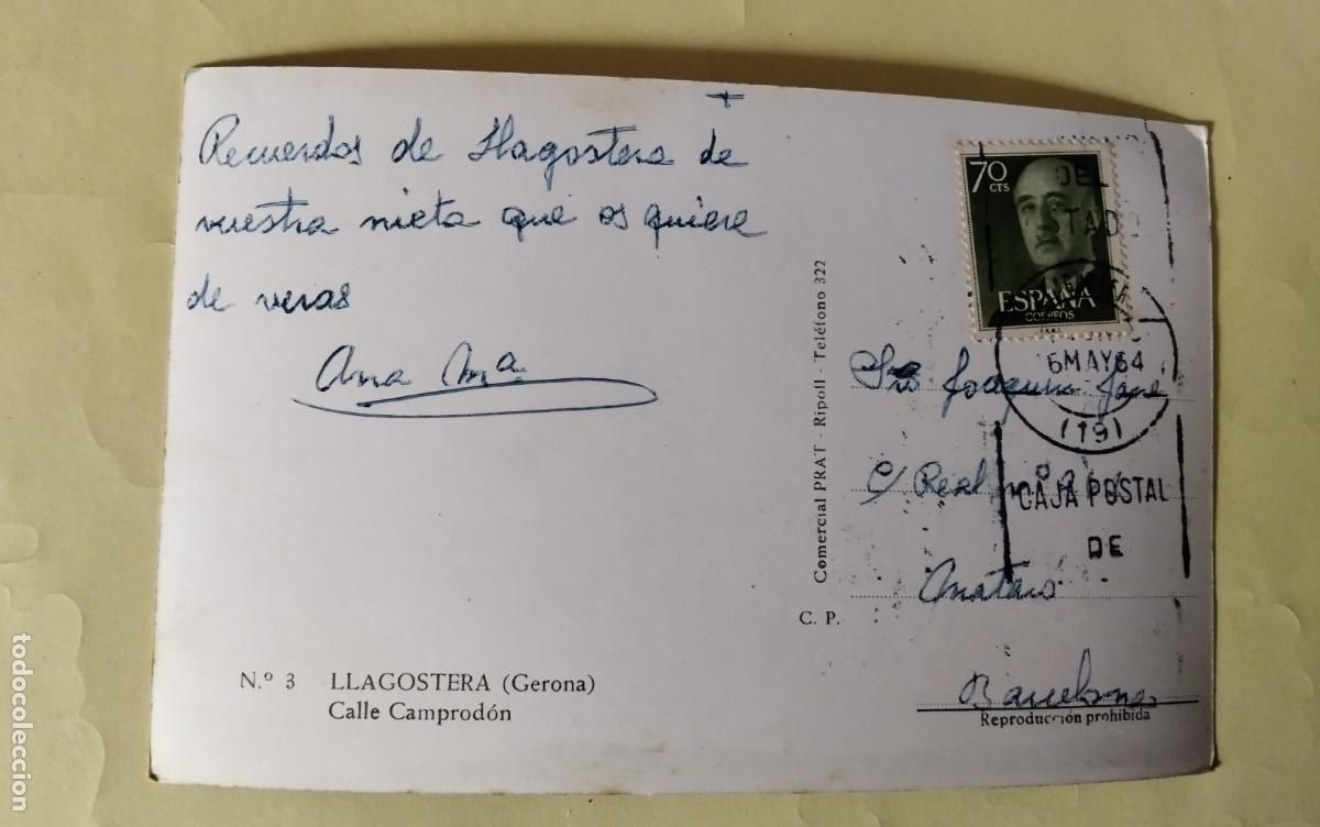 Postales: LLAGOSTERA , POSTAL ANTIGUA , BLANCO Y NEGRO - Foto 3