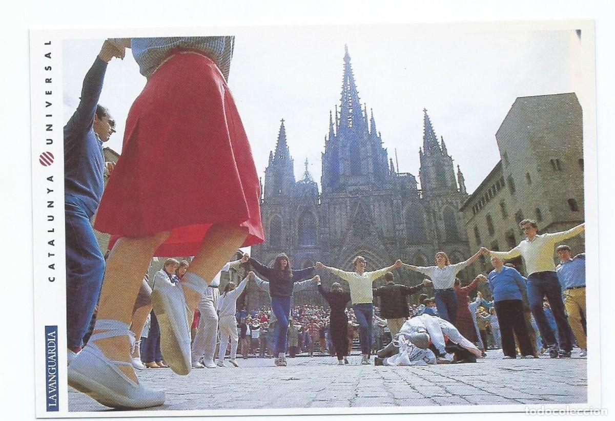 Postales: &rdquo;SARDANA&rdquo;.-PLAZA DE LA CATEDRAL. PUERTA AL BARRI GOTIC.- CATALUNYA UNIVERSAL,COLECCION LA VANGUARDIA