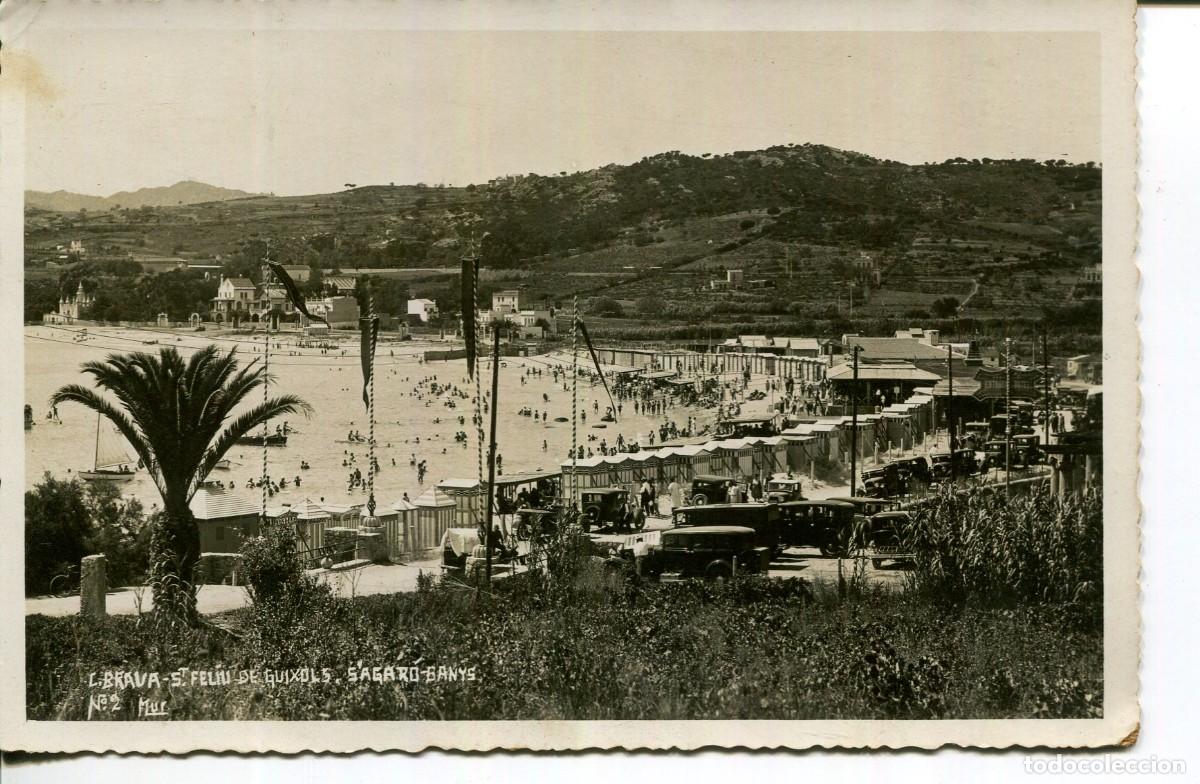 Postales: S'AGARO BANYS-SANT FELIU DE GUIXOLS N&ordm; 2 MUR-FOTOGR&Aacute;FICA-A&Ntilde;O 1934