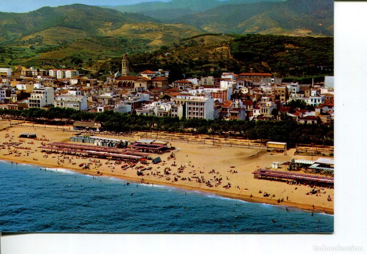 Postales: CALELLA DE MAR-VISTA AEREA PARCIAL-PLAYA-A&Ntilde;O 1966