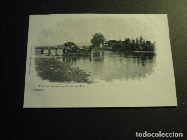 Postales: GERONA PASO DE LA BARCA SOBRE EL RIO TER - Foto 1