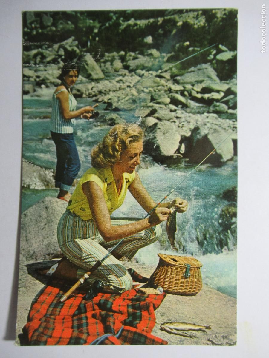 Postais: Pirineos - Pescando truchas