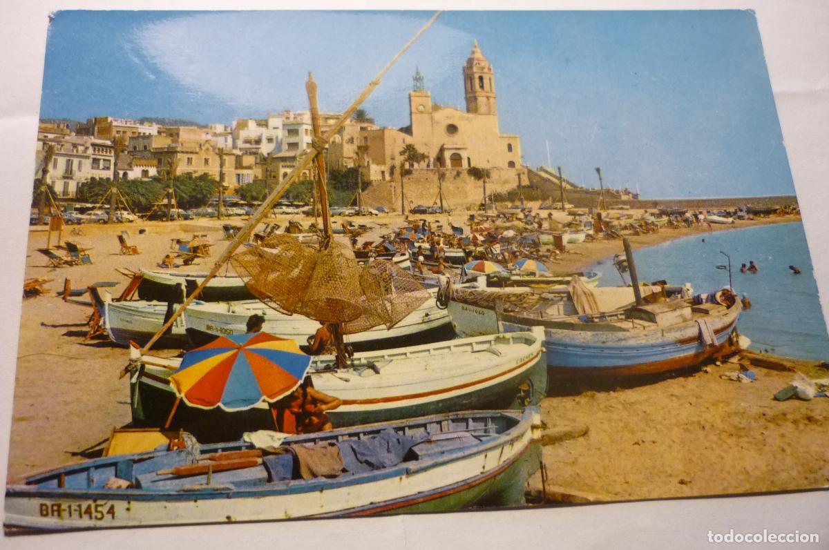 Postales: POSTAL SITGES PLAYA Y PUNTA - Foto 1