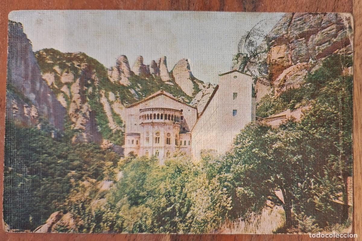 Postais: P.19 - Montserrat &ndash; &Aacute;bside de la Bas&iacute;lica. Postal antigua circulada desde Espa&ntilde;a a Argentina en 1913