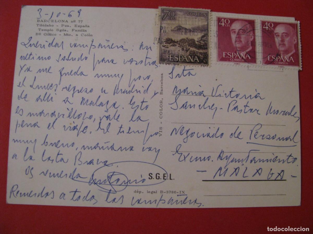 Postales: POSTAL DE BARCELONA. S.G.E.L. CIRCULADA 1969. - Foto 2