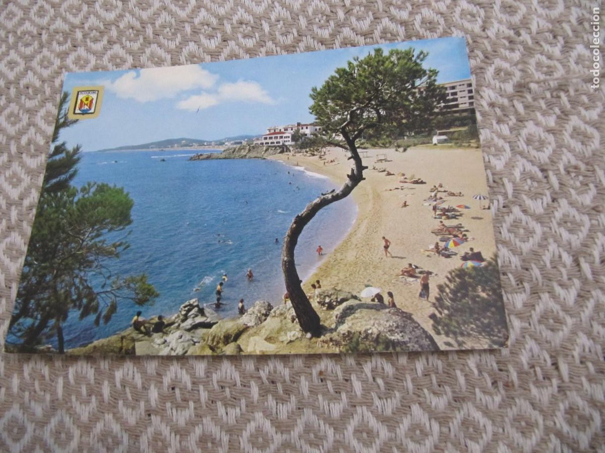 Postales: Playa de Aro (Costa Brava). 570 Detalle de la playa ESCRITA