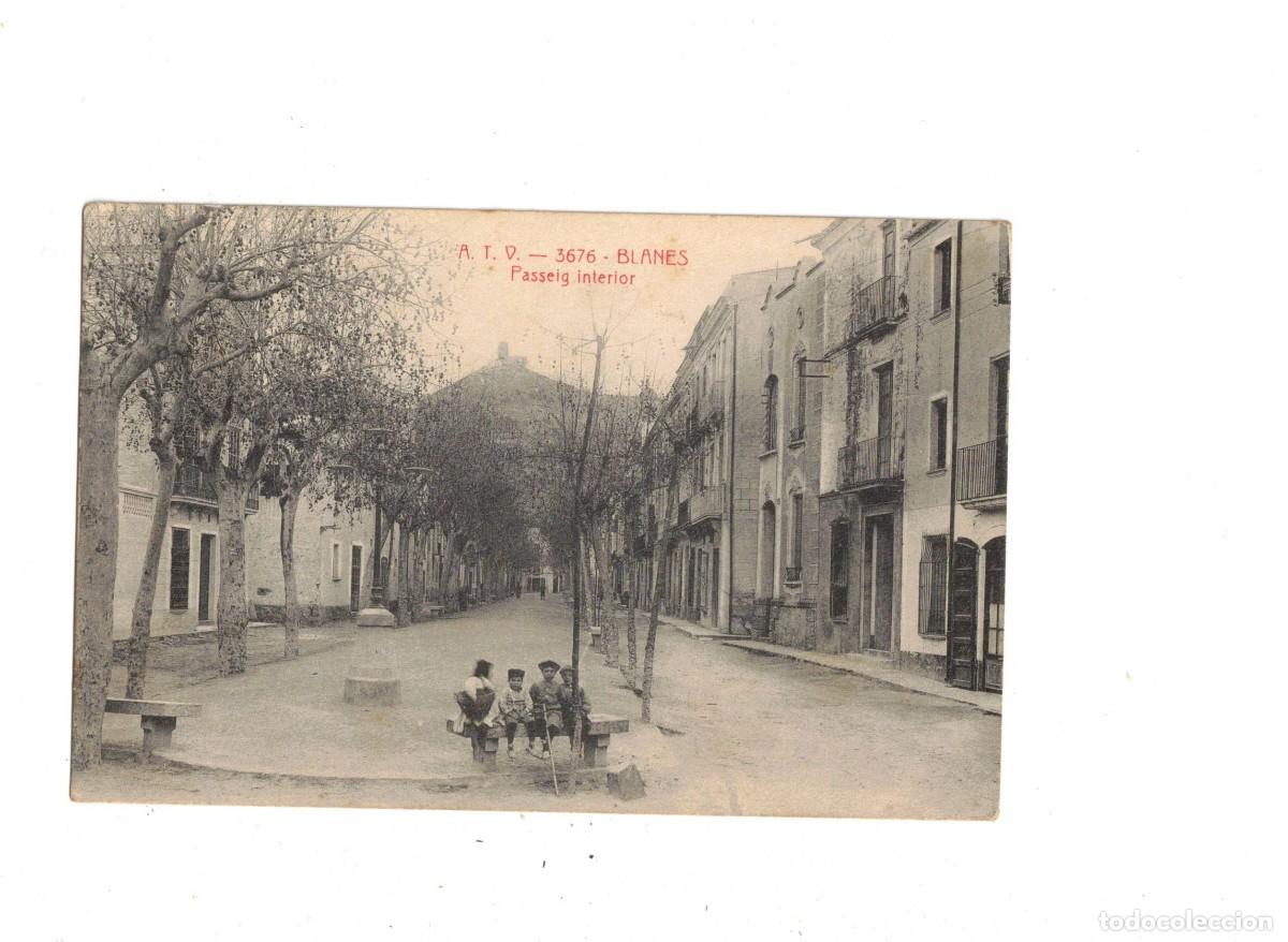 Postales: BLANES. ATV 3676. PASSEIG INTERIOR - Foto 1
