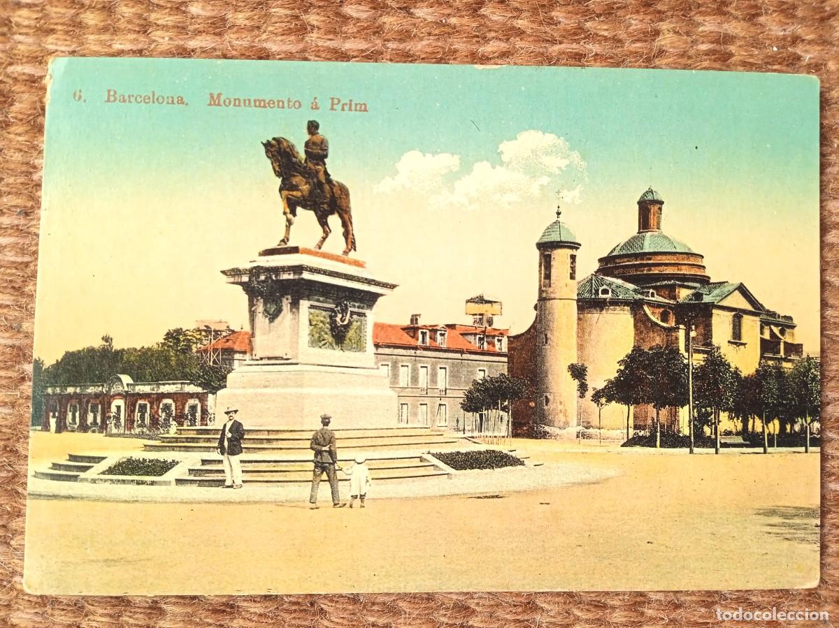 Postales: BARCELONA - MONUMENTO A PRIM - Foto 1