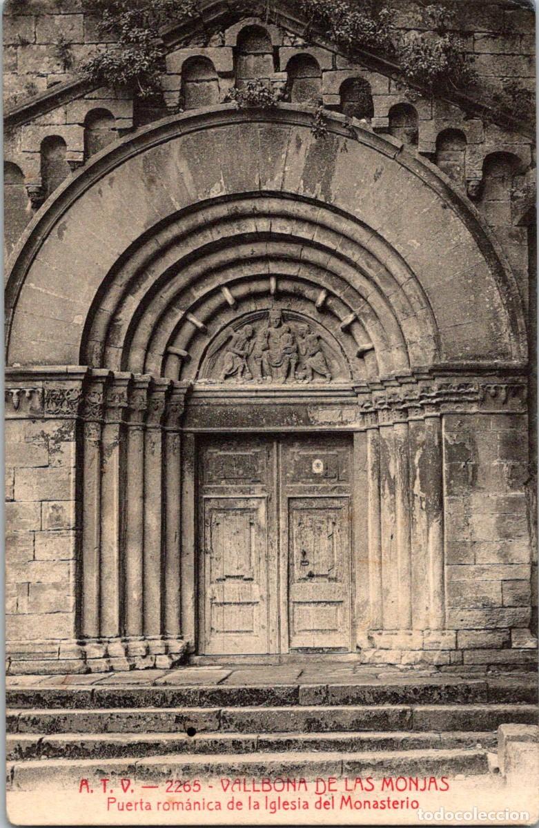 Postales: A. T. V. - 2265 - Vallbona de las Monjas - Puerta rom&aacute;nica de la Iglesia del Monasterio - 139x90mm