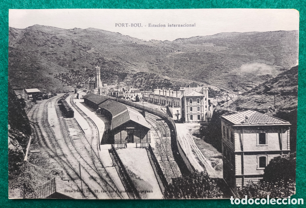 Postais: PORTBOU ESTACI&Oacute;N FERROCARRIL POSTAL ANIMADA FOTOTIPIA PORT-BOU ALT EMPORD&Agrave; GIRONA C. 1920
