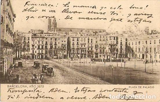 Postales: Barcelona.- A&ntilde;o 1870. Plaza de Palacio