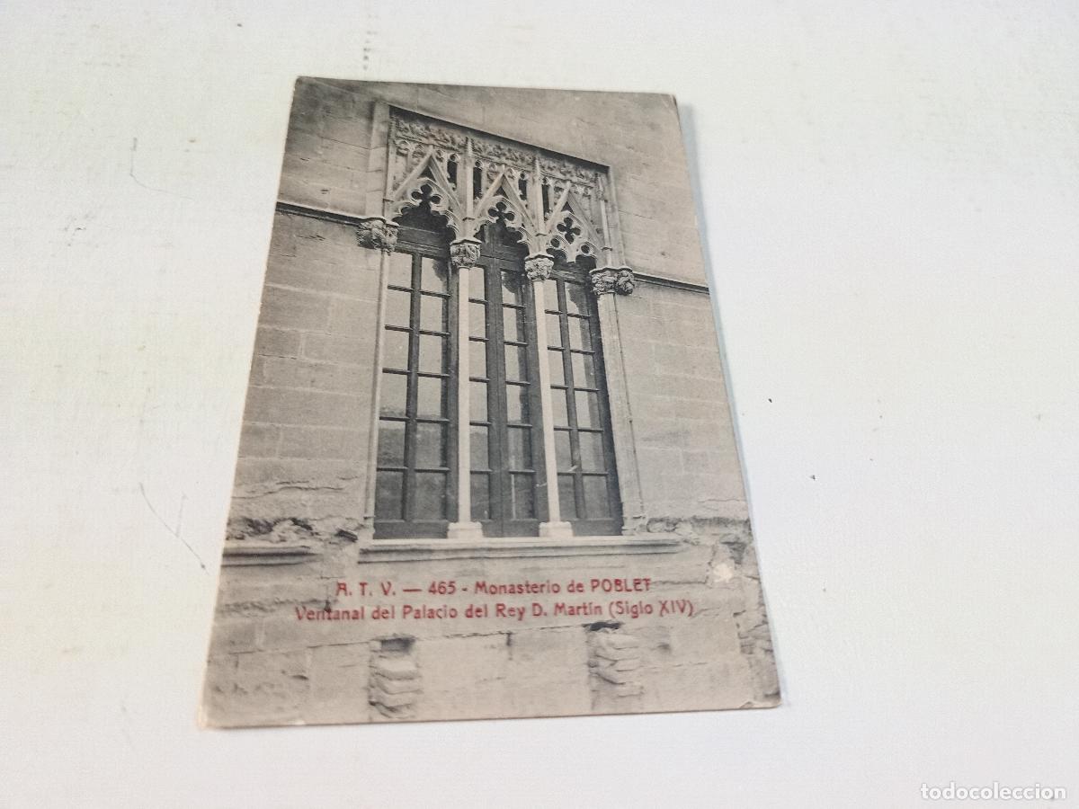 Postales: CONCA DE BARBER&Agrave; - POSTAL MONASTERIO DE POBLET - VENTANAL DEL PALACIO DEL REY D. MART&Iacute;N - Foto 1