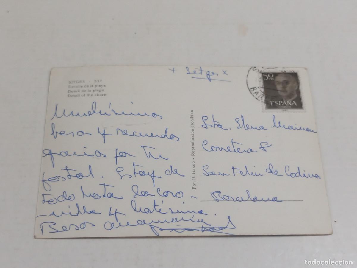 Postales: GARRAF - POSTAL SITGES - DETALLE DE LA PLAYA - Foto 2