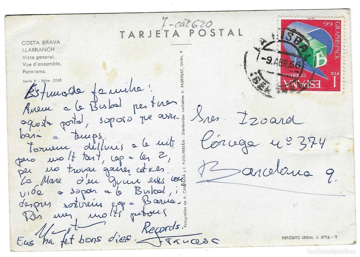 Postales: Postal Llafranch. Costa Brava. Gerona. ref. 7-cat620 - Foto 2