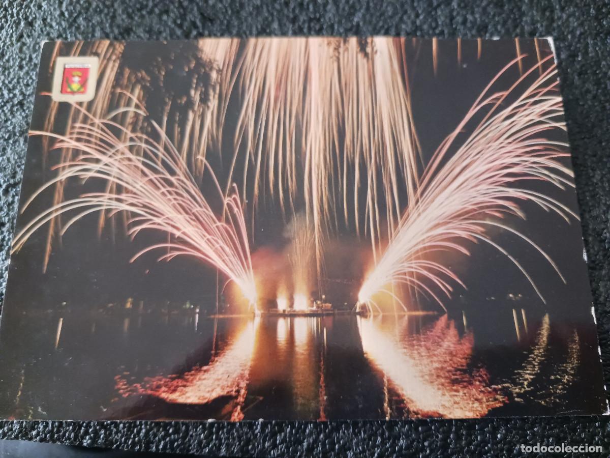 Postcards: 4165 puigcerda, el lago, fuegos artificiales, ed. escudo, circulada 1974