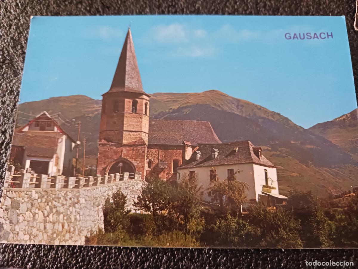 Postais: 38 valle de aran, gausach, iglesia del siglo XV, ed. arribas, circulada 1974
