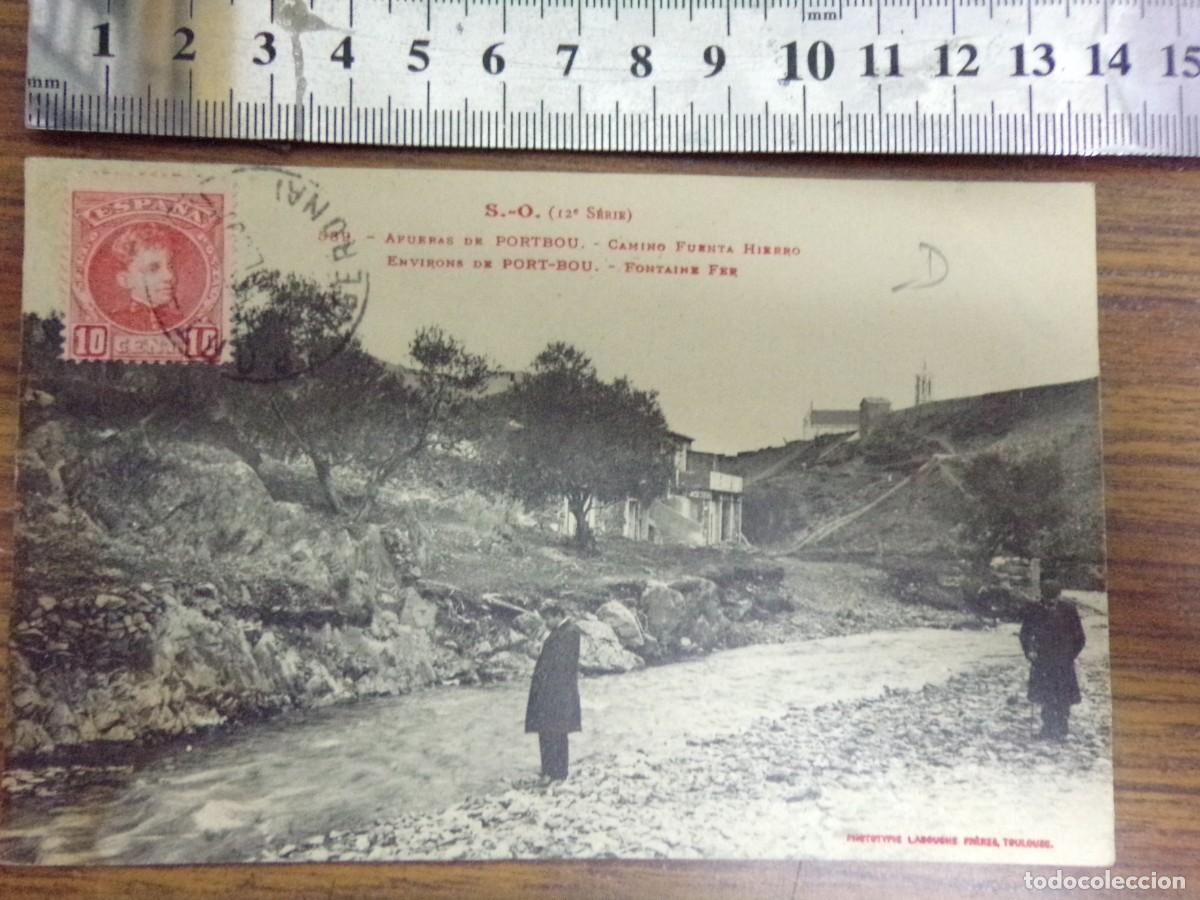 Postales: postal Afueras de Portbou- camino fuenta Hierro