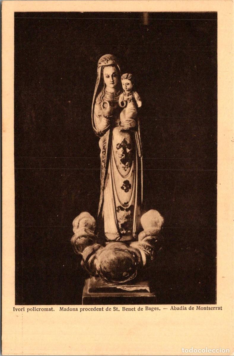 Postales: Sant Benet de Bages - Madona (&Igrave;vori policromat) - Abad&iacute;a de Montserrat - 138x90mm