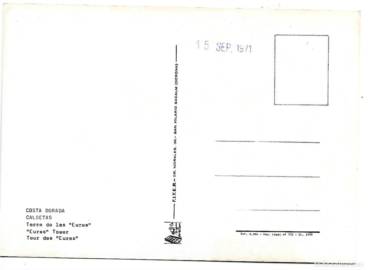 Postales: TORRE DE LAS &rdquo;EURES&rdquo; - &rdquo;EURES&rdquo; TOWER.- CALDETAS / BARCELONA - Foto 2