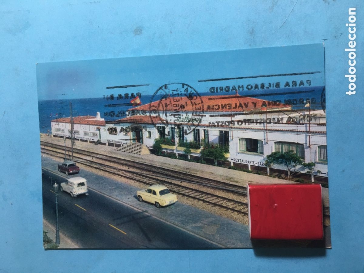 Postales: ANTIGUA COLOR CIR. PREMIA DE MAR BALNEARIO CASINO ''BELLAMAR'' V&Iacute;AS DEL TREN Y CARRETERA R1624
