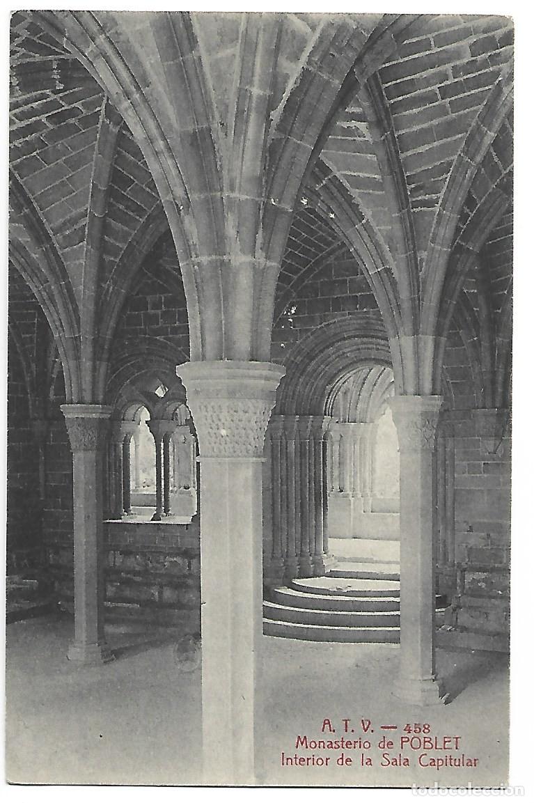 Postales: INTERIOR DE LA SALA CAPITULAR.- MONASTERIO DE POBLET / TARRAGONA - Foto 1
