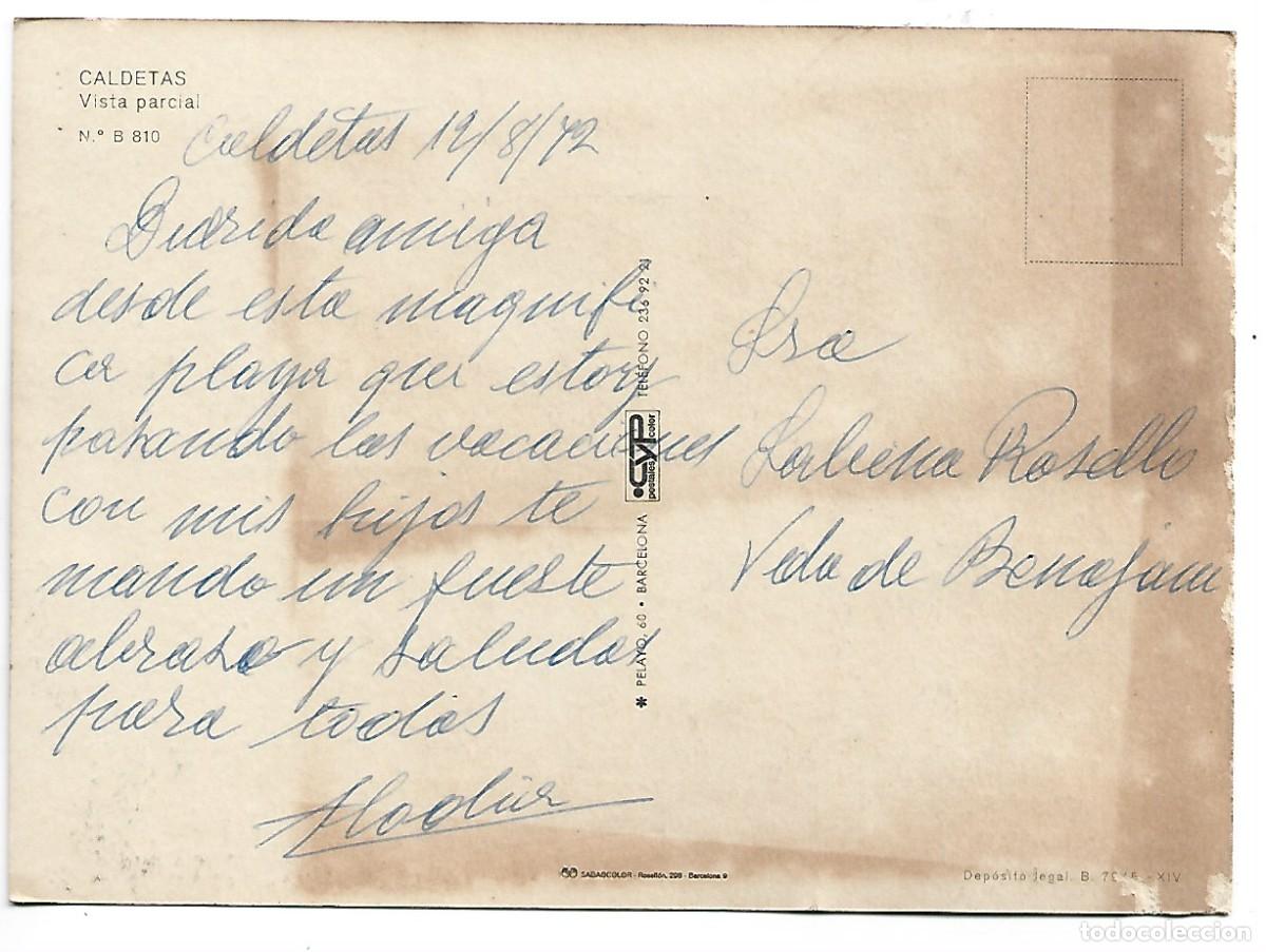 Postales: VISTA PARCIAL.- CALDETAS / BARCELONA - Foto 2