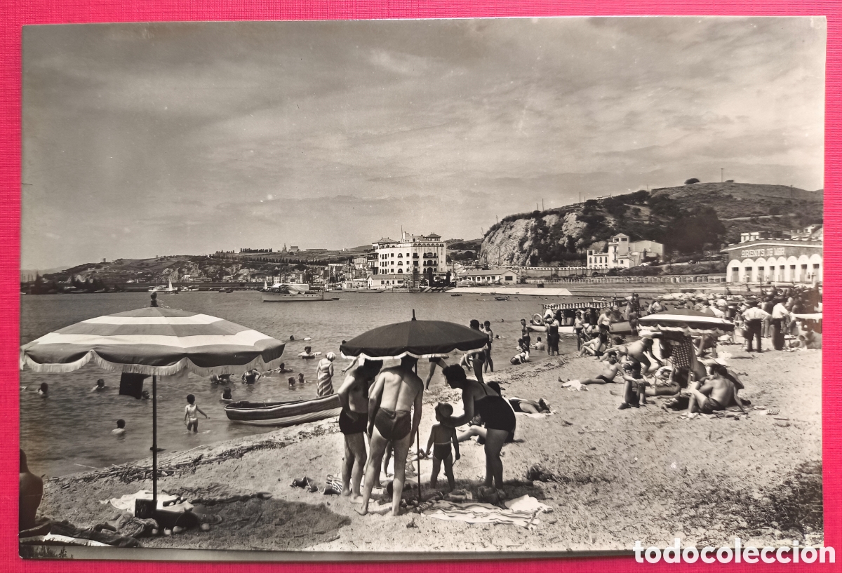 Postais: ARENYS DE MAR PLATJA POSTAL FOTOGR&Aacute;FICA ANIMADA MARESME BARCELONA C. 1960