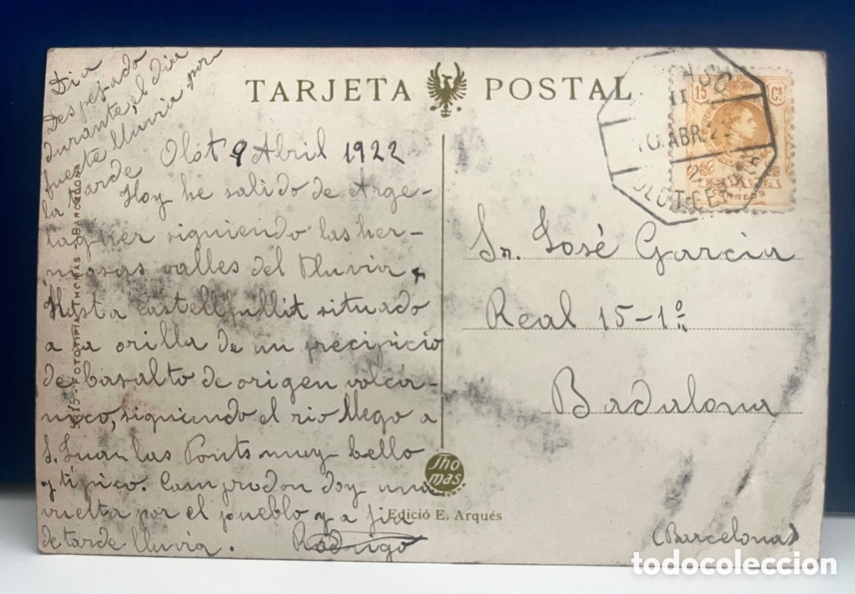 Postales: POSTAL: OLOT. EL PASTERAL. 96 Edici&oacute; E. Arqu&eacute;s. - Foto 2