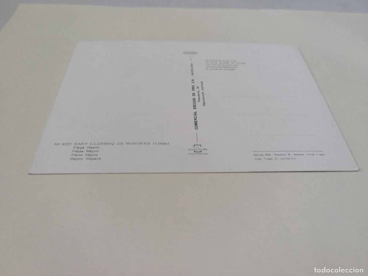 Postales: SOLSON&Egrave;S - POSTAL SANT LLOREN&Ccedil; DE MORUNYS - PLA&Ccedil;A MAYOR - Foto 2