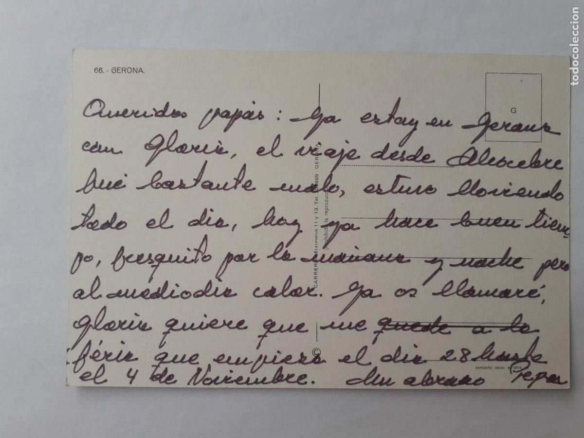 Postales: POSTAL - GERONA CATEDRAL - ESCRITA - Foto 2