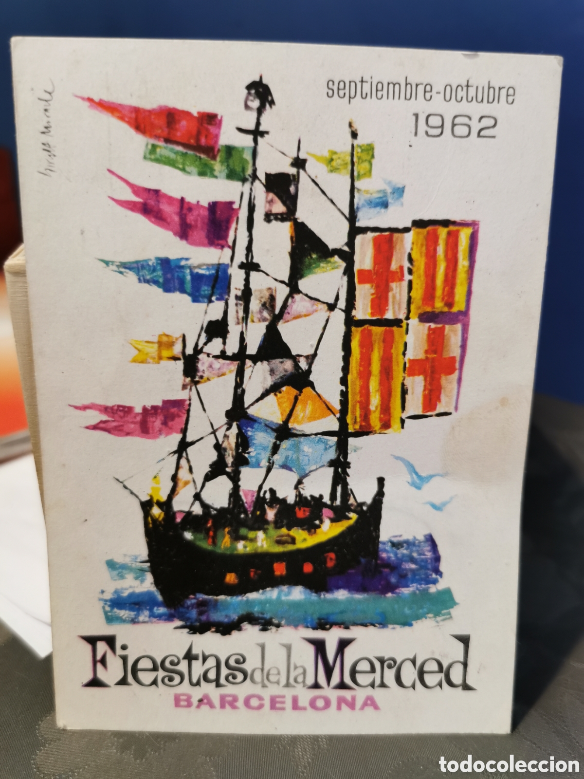 Postales: Postal y sello de las fiestas de la Merced 1962 Barcelona