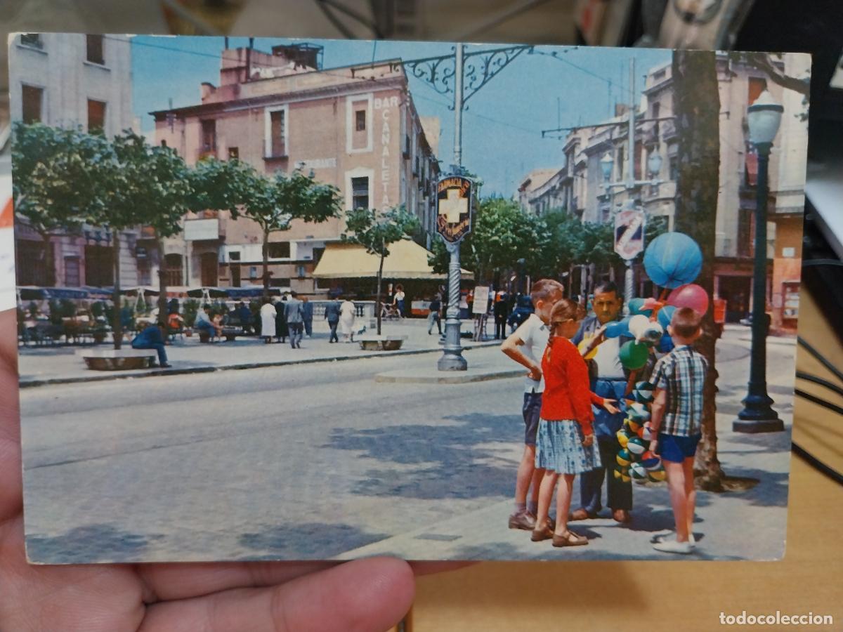 Postales: MATARO PLAZA SANTA ANA ED AGATA 2513 ESCRITA A&Ntilde;O 1962 ANIMADA NI&Ntilde;OS VENDEDOR GLOBOS BAR CANALETAS