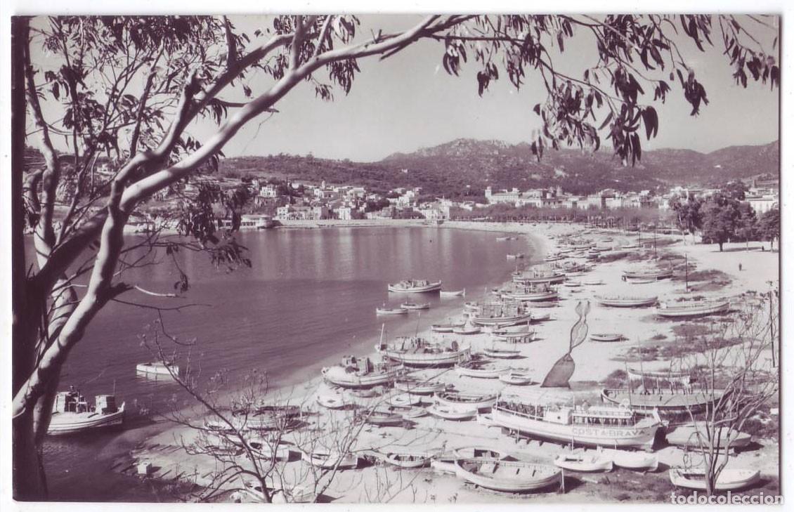 Postales: San Feliu de Guixols (Gerona): Playa. Fisa / Soberanas. No circulada (A&ntilde;os 50)